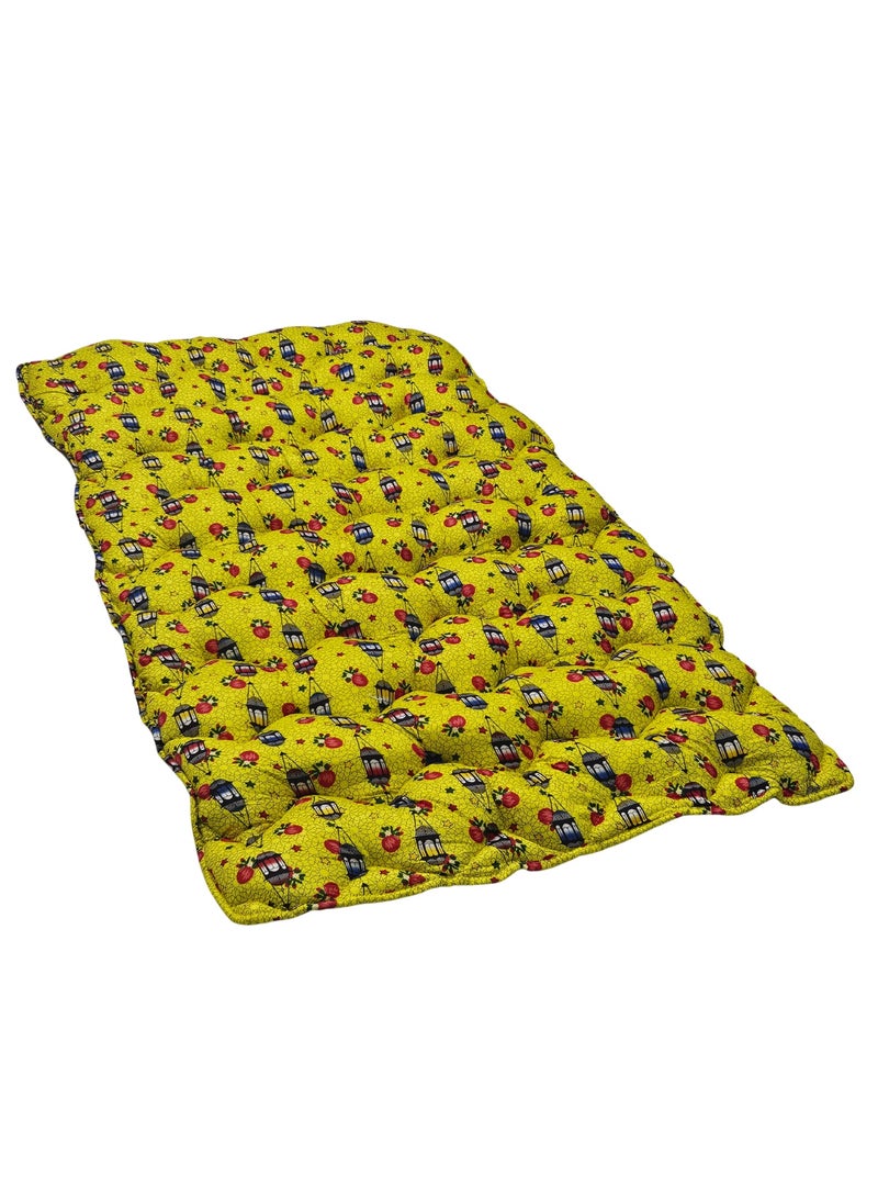 سمارت هوم مطرحة أرضية رمضانية مفرد 190×90×6 سم بحشوة قطن طبيعي وقماش بوليستر ناعم – فرش أرضي مبطن قابل للطي مع حقيبة تخزين – مناسب لجلسات رمضان والنوم الأرضي والضيوف والرحلات – هدية رمضانية مريحة - Image 2